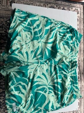 Puma Kids One-Piece - Teal with Light Green Tropical Print